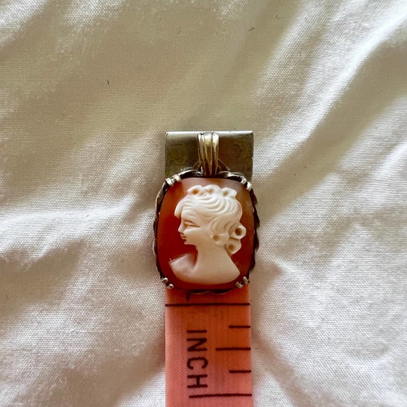 Vintage Antique Cameo Pendant Italian Bacchante Profile - Picture 5 of 5